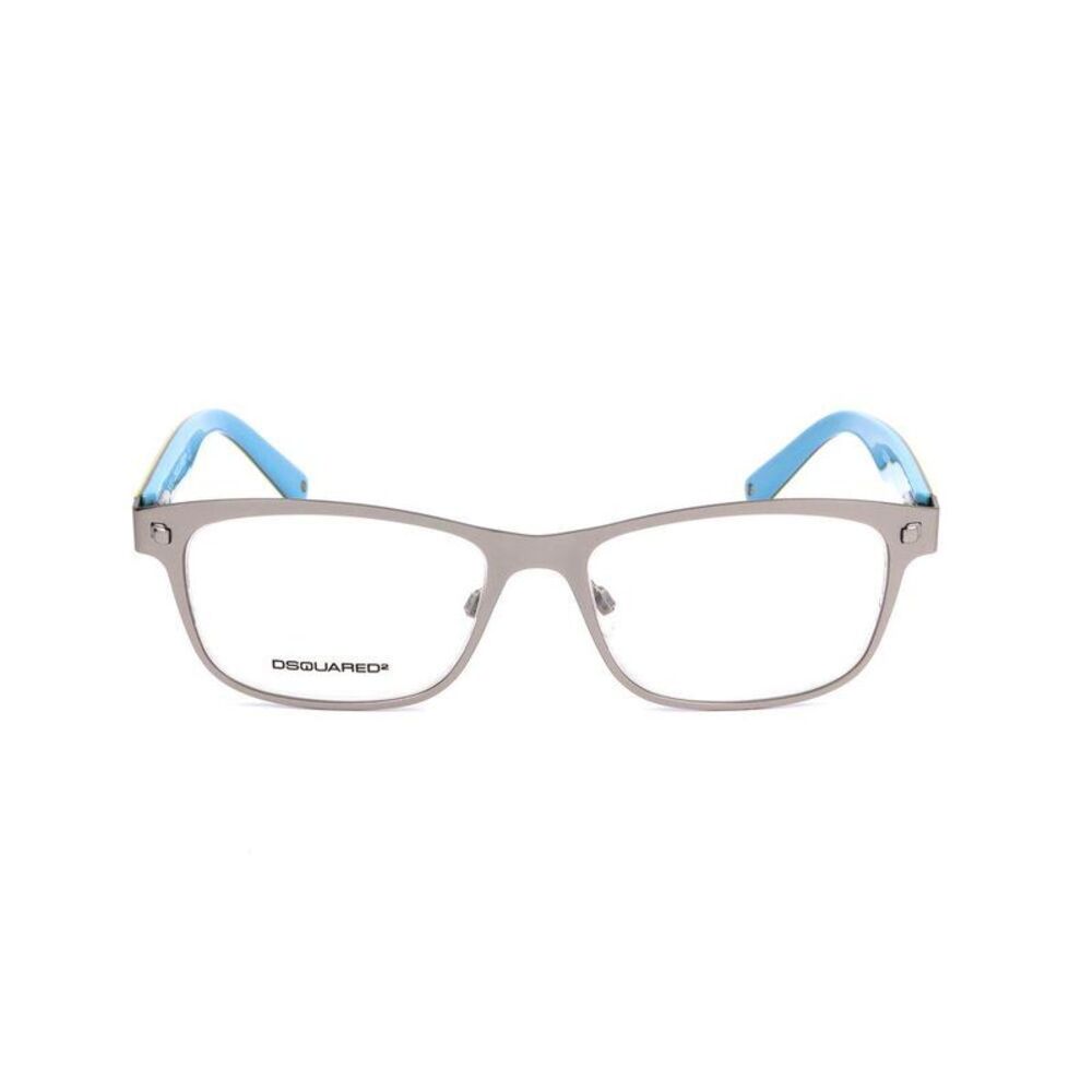 Dsquared² 5099 Rectangle Eyeglasses Light Blue Temples Men Silver Frames For Men